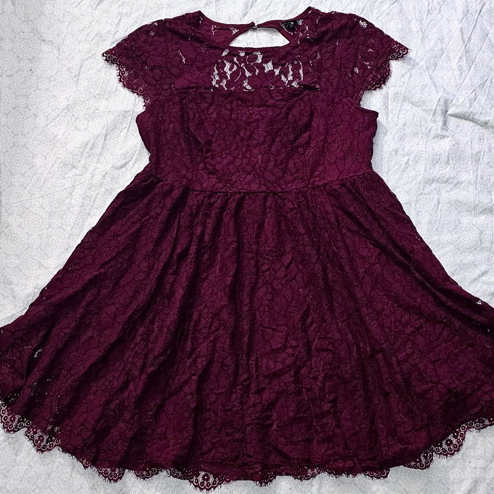 Torrid Lacey Maroon Dress 14